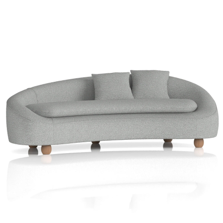 The Duke Curved Three Seat Grey Boucle Sofa
