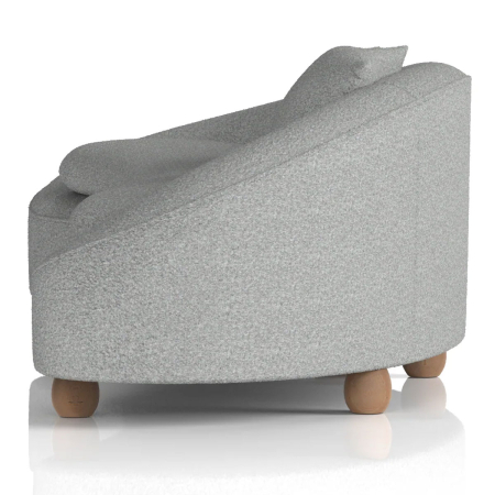 The Duke Curved Three Seat Grey Boucle Sofa