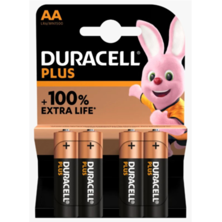 Duracell Plus Power Batteries AA Pack 4