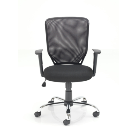 Start Ergonomic Mesh Office Operator Chair With Chrome Base &amp; Height Adjustable Arms
