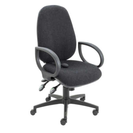Maxi Ergonomic Office Chair With Fixed Arms - Charcoal