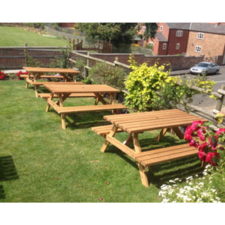 4-8 Seater Wooden Pub Picnic Bench