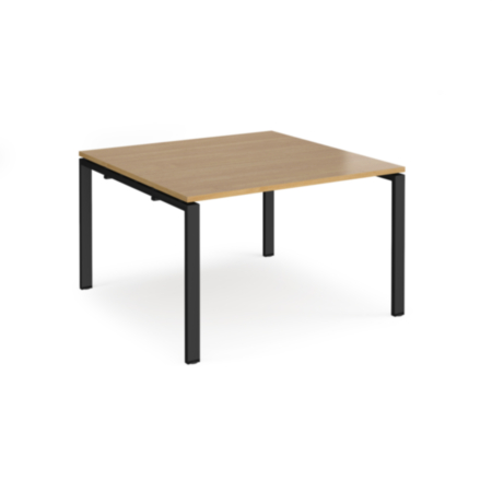 Adapt Square Office Boardroom Table - Oak - White  Frame - W1200mm x D1200mm