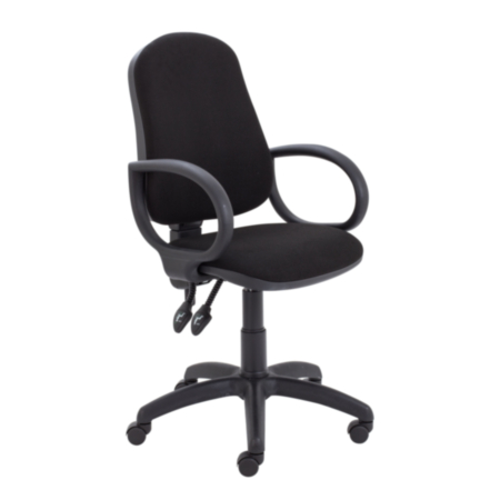 Calypso II High Back Chair with Fixed Arms - Black