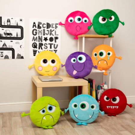 School SEN Monster Emotion Expression Cushions - Set of 8 