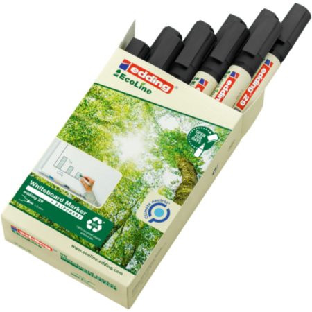 Edding29 Eco Chisel Boardmarker Pack 10 Blk