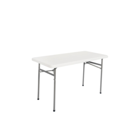 Mogo Basic White Plastic Folding Trestle Table - 1220 x 600mm