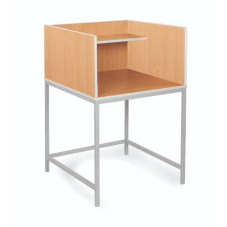 Beech Study Carrel with Straight Legs