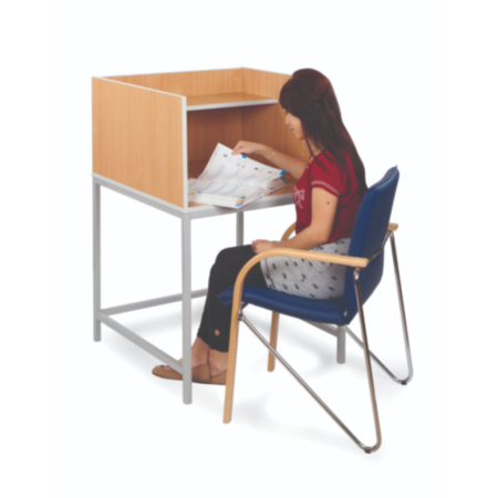 Beech Study Carrel with Straight Legs