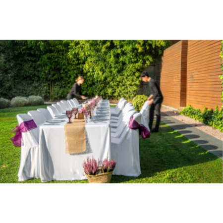 Mogo Basic White Plastic Folding Trestle Table - 1830 x 760mm