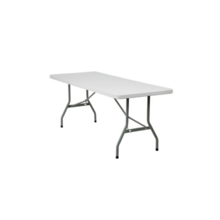 Mogo Basic White Plastic Folding Trestle Table - 1830 x 760mm