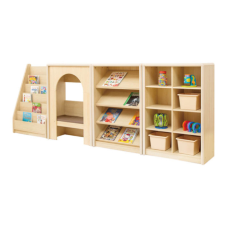 Early Years Elegant Adjustable Maple  Book Shelving Unit