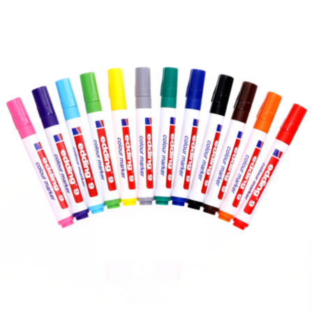 Edding 9 Colour Marker Chisel Asst Pack 12