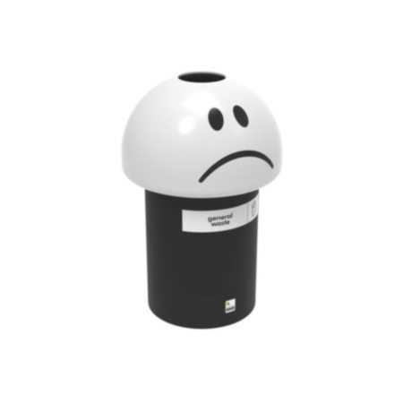 Playground Recycled White Emoji Face Bin for Schools