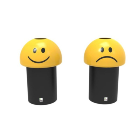 Playground Recycled Happy Emoji Face Bin