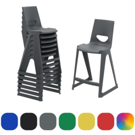 EN One Piece High Back Plastic Classroom Stool