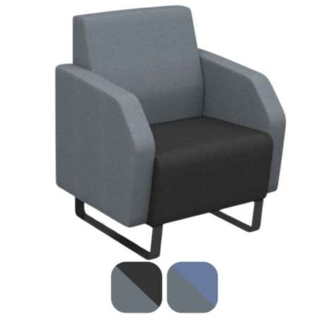 Encore Low Back 1 Seater Sofa with Black Metal Frame