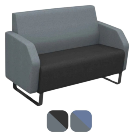 Encore Low Back 2 Seater Sofa with Black Metal Frame