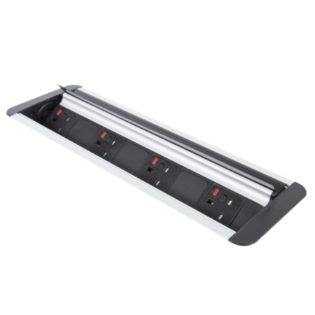 Eclipse In-Table Rollover 4 x UK Sockets Boardroom Table Power Module