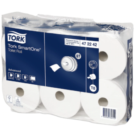 Tork SmartOne Toilet Roll 2ply White  Pack 6