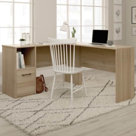 Essentials L-Shaped Summer Oak Home Office Desk 