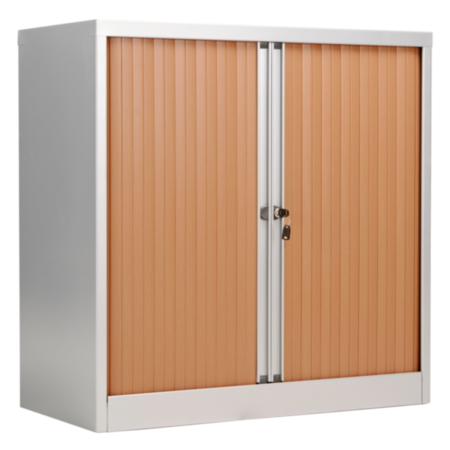 Bisley Steel Sliding Door Storage Cupboard 1015mm – Beech with Silver Carcass
