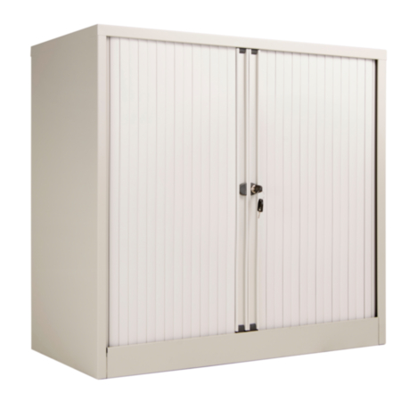 Bisley Steel Sliding Door Storage Cupboard 1015mm– Goose Grey