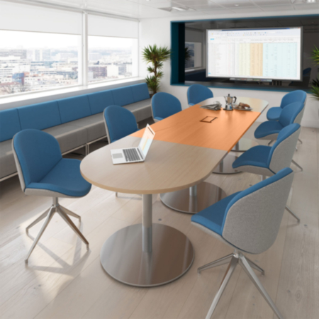 Eternal Rectangular Office Boardroom Table with Power Module Cut Out