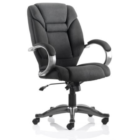 Galloway Executive Black Fabric Chair With Padded Arms