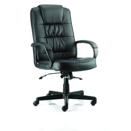 Moore Black Leather Executive Office Chair With Arms