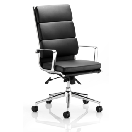 Savoy High Back Black Soft Bonded Leather Executive Office Chair With Arms