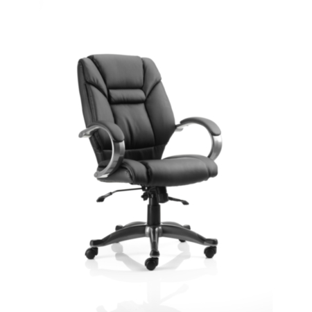 Galloway Executive Chair Black Leather With Arms