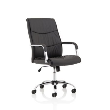 Carter Black Luxury Faux Leather Office Chair With Arms