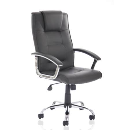 Thrift Executive Chair Black Soft Bonded Leather With Padded Arms