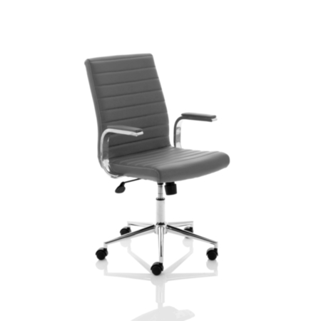 Ezra Executive Grey Leather Chair
