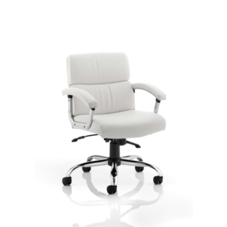 Desire White Medium Executive Office Chair With Arms