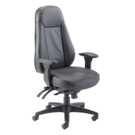 Cheetah Leather Ergonomic 24 Hour Task Office Chair with Adjustable Arms