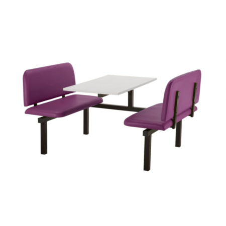 Oscar Upholstered 4 Seater Fast Food Seating Unit with 1 Accessible Side