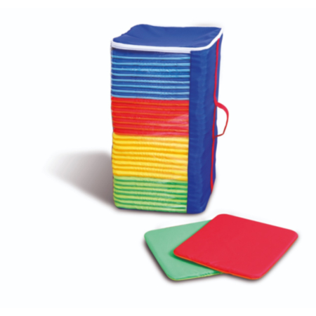 Rainbow Square Children&#039;s Seat Cushions - Pack of 32 with FREE Holdall