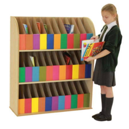 3 Shelf Maple Library Bookcase with 33 Foolscap Storage - Bundle Deal 