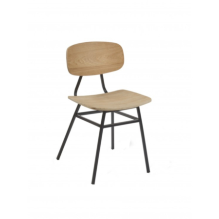 Florence Contemporary Cafe Side Chair- Black Metal Legs