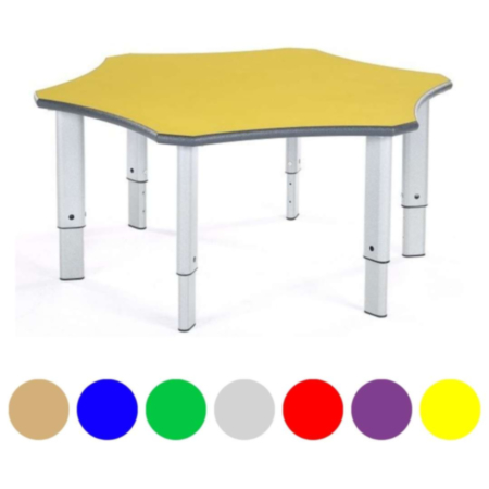 Metalliform Elite School Classroom Height Adjustable Table - Flower Shape