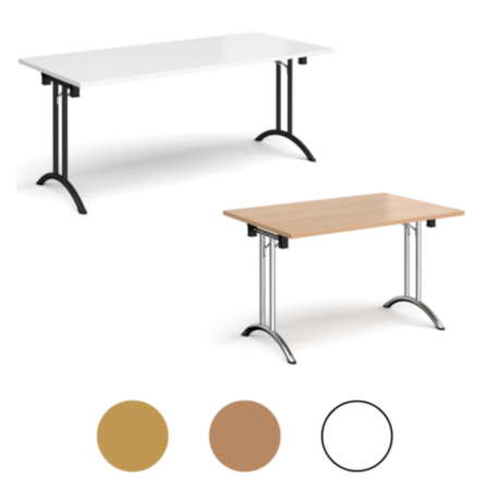 Rectangular Folding Meeting Table with Curved Legs