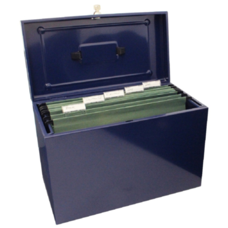 Foolscap Metal Box File - Blue