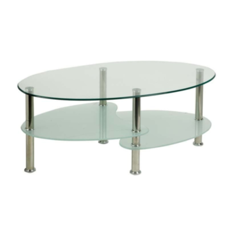 Berlin Coffee Table With Chrome Legs And Shelves