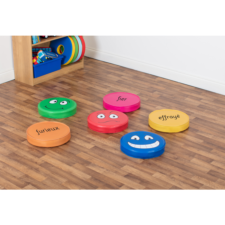 Classroom French Emotions Floor Cushions Pack 2