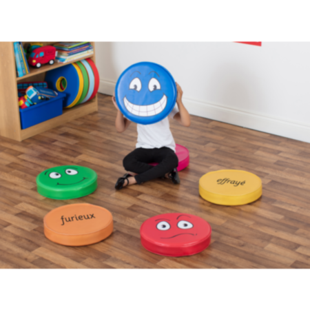 Classroom French Emotions Floor Cushions Pack 2