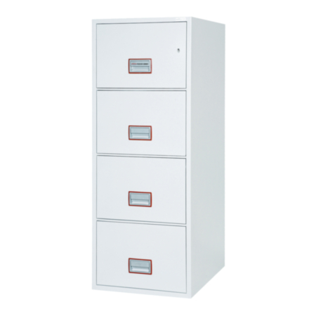 World Class Vertical Fire File FS2250K-E Series Steel Safe Inc 4 Drawers With Key Lock - White