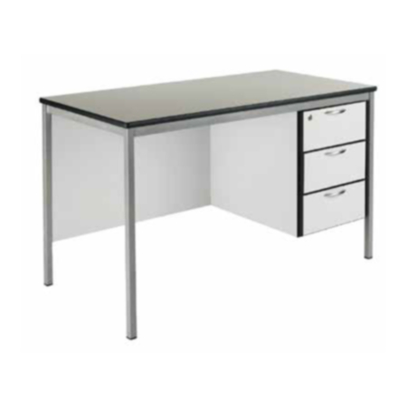 Fully Welded Teachers Desk, PU Edge, 3 Draw 