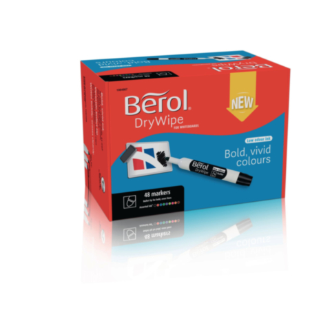 Berol Dry Wipe Marker Bullet Assorted Pack 48